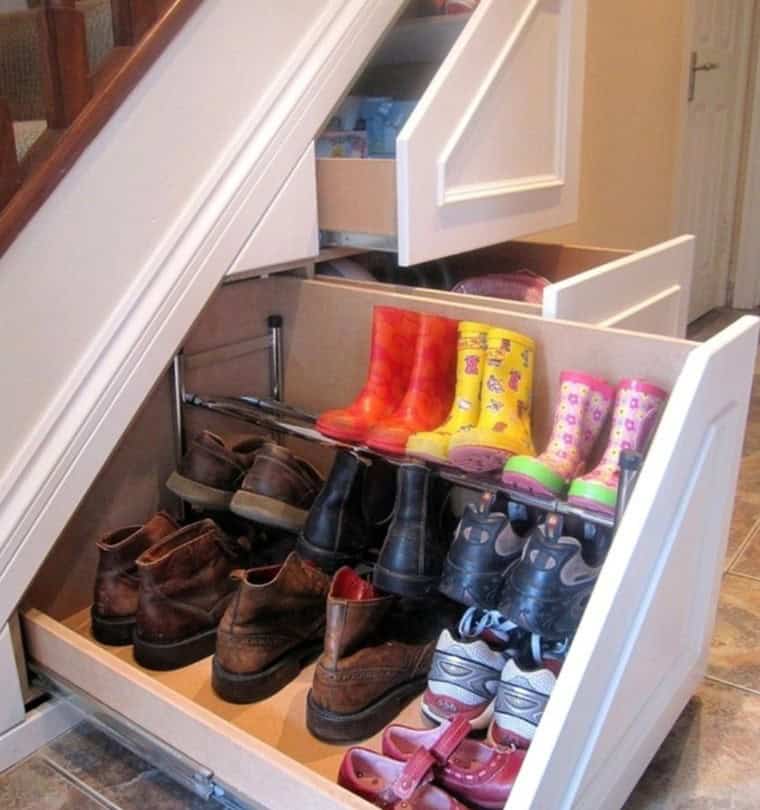 Under Stair Case Shoe Storage