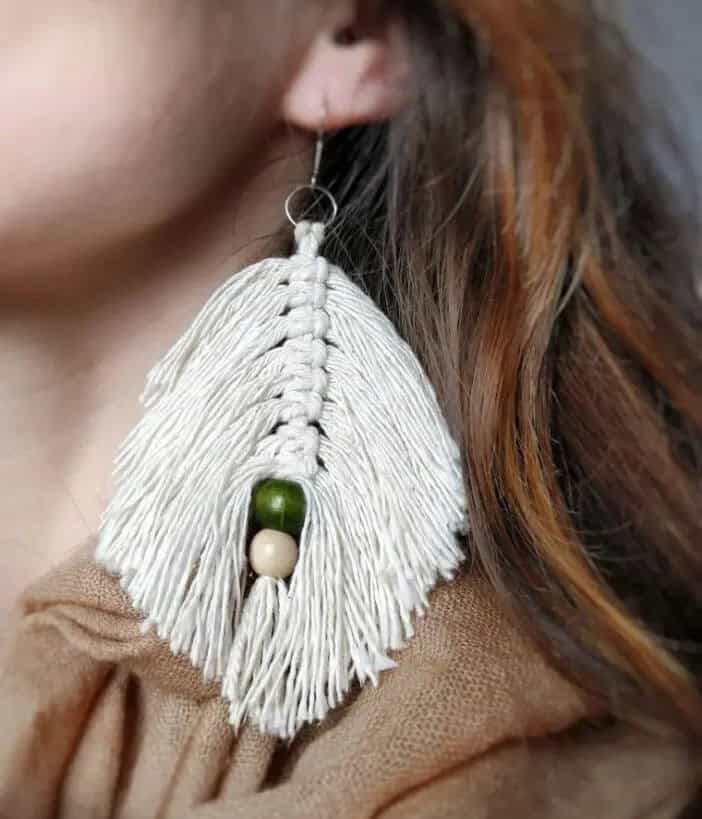 DIY Macrame Leaf Earrings