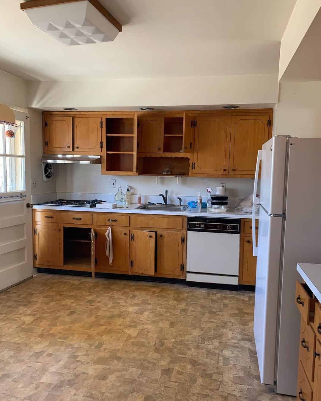 BEFORE: WOOD ON WOOD KITCHEN