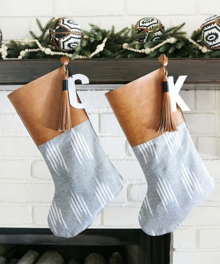 DIY Boho-Inspired Leather Tassel Christmas Stockings