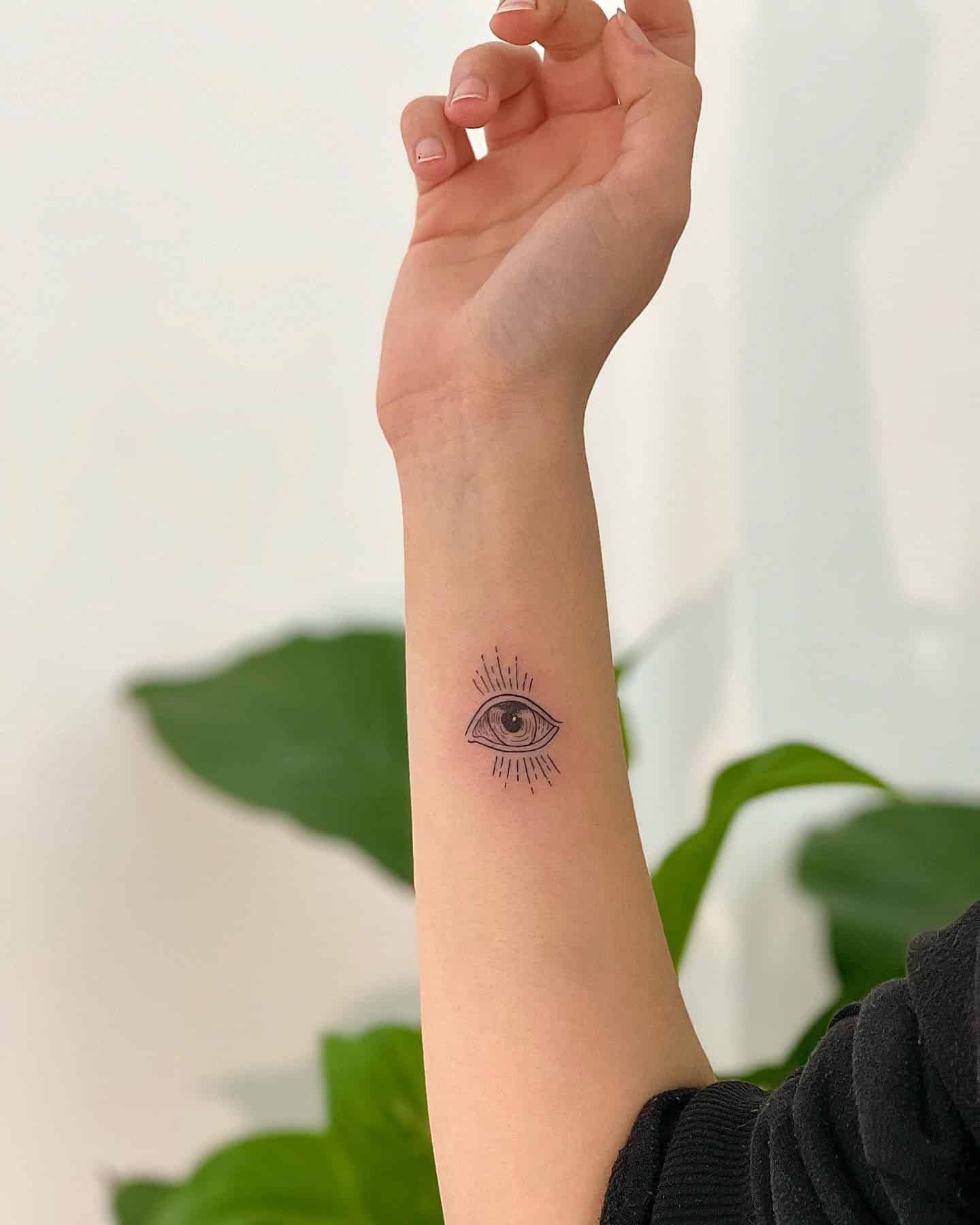 33] Eye Inner Forearm Tattoo: Captivating Gaze