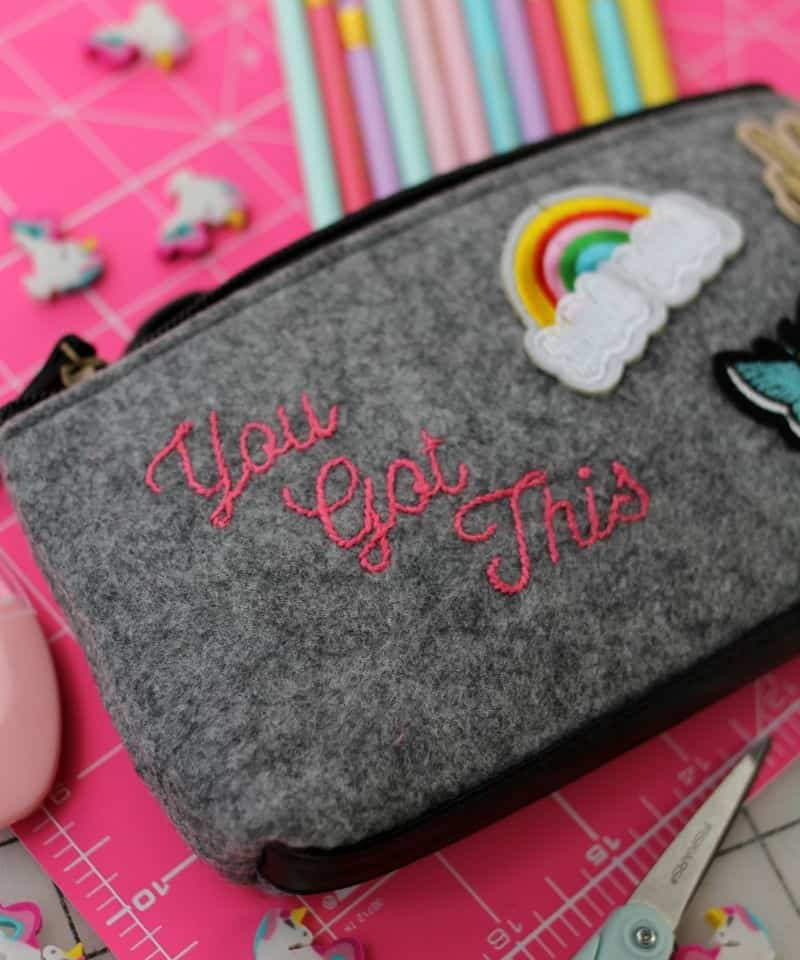 Embroidered Pencil Pouch