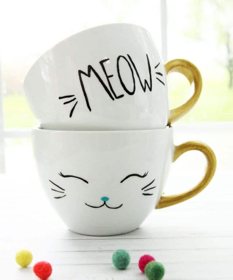 DIY Dishwasher-Safe Cat Mugs