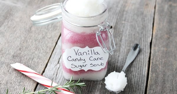 DIY Candy Cane Peppermint Sugar Scrub