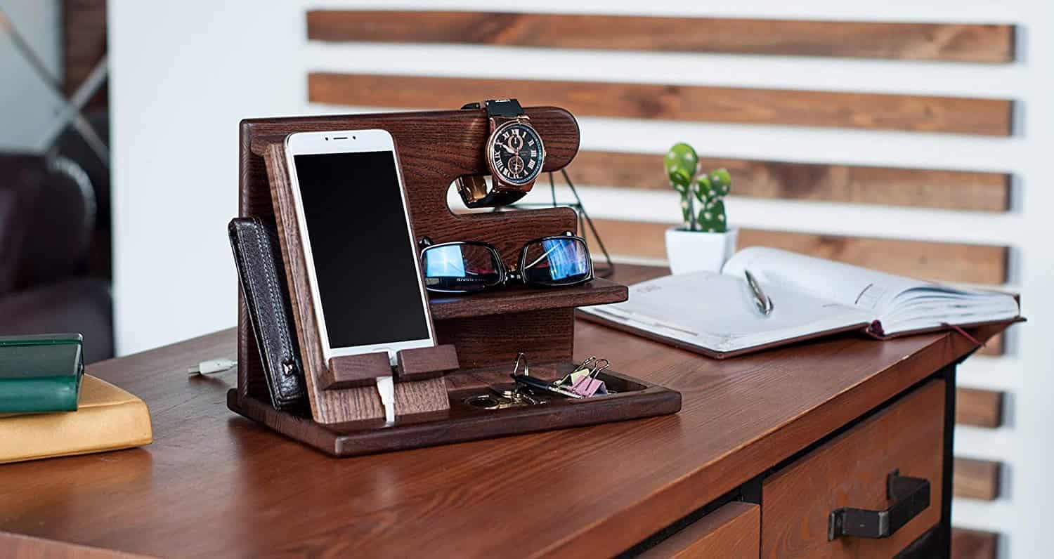 Wooden Nightstand Organizer