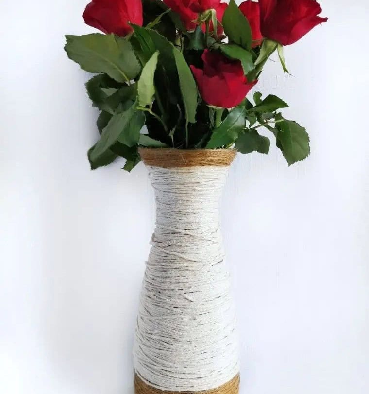 Yarn Wrapped Vase