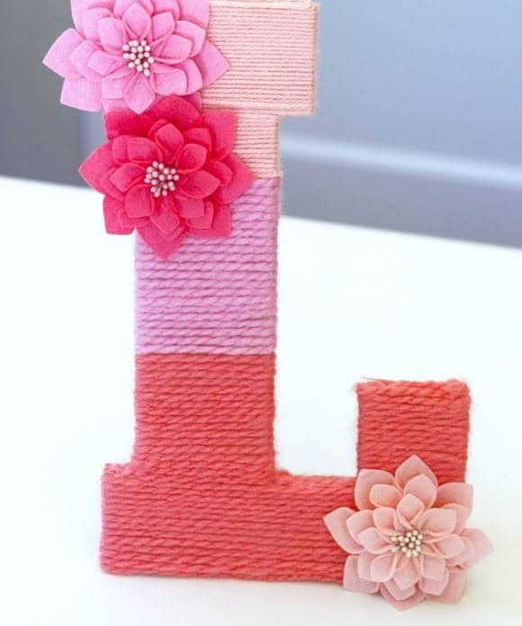 Yarn-Wrapped Ombre Letter