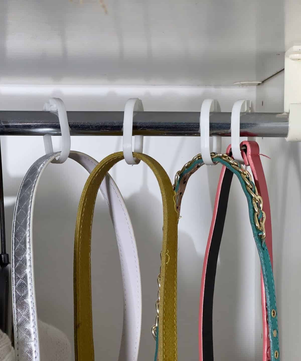 Use Shower Hooks To Organize Belts