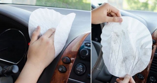 Use Coffee Filters to Dust Your Car Dashboard