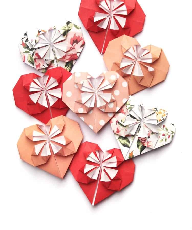 Origami Blossom Hearts