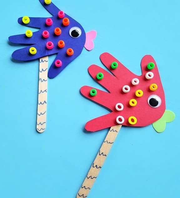 Handprint Fish Puppets