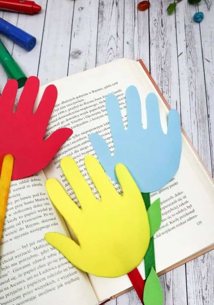 DIY Handprint Bookmarks