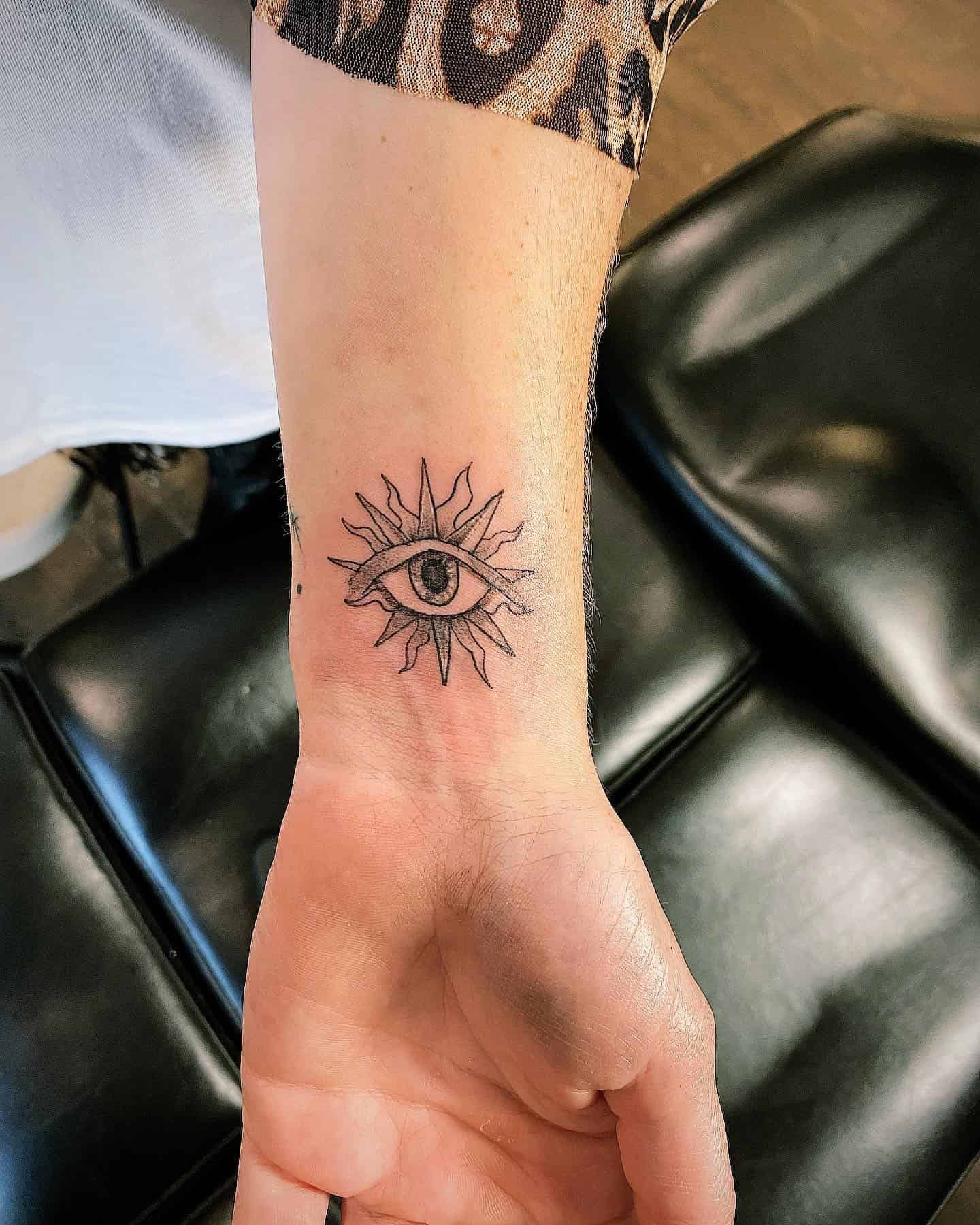 22] Inner Wrist Eye Tattoo: Gaze of Intrigue