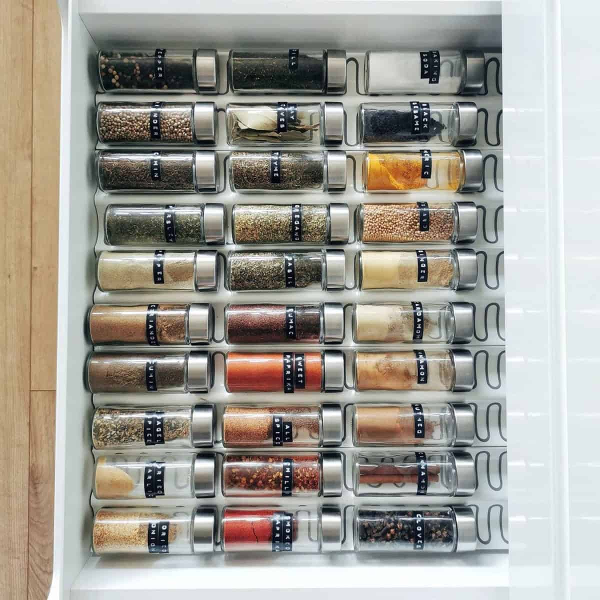 Spice Drawer Organization