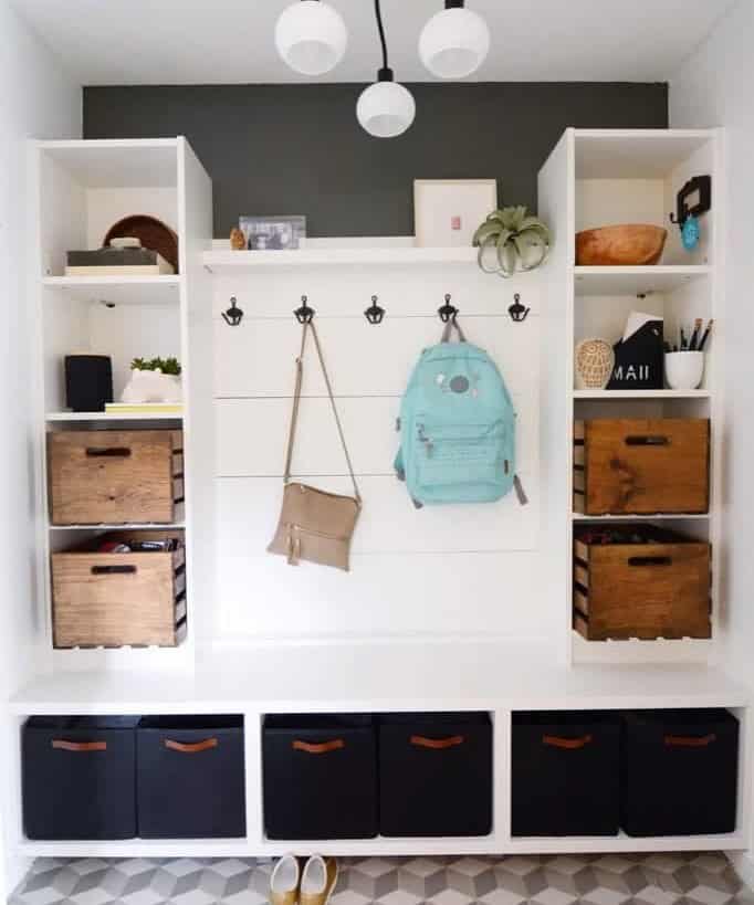 Turn the Billy Bookcase into Mudroom Lockers