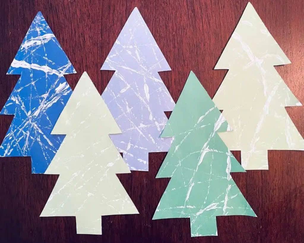 Marble Painted Winter Tree Craft