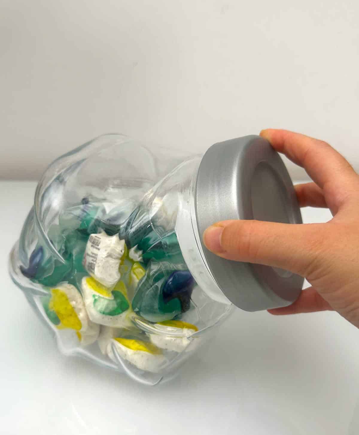 Store Laundry Pods in a Cookie Jar