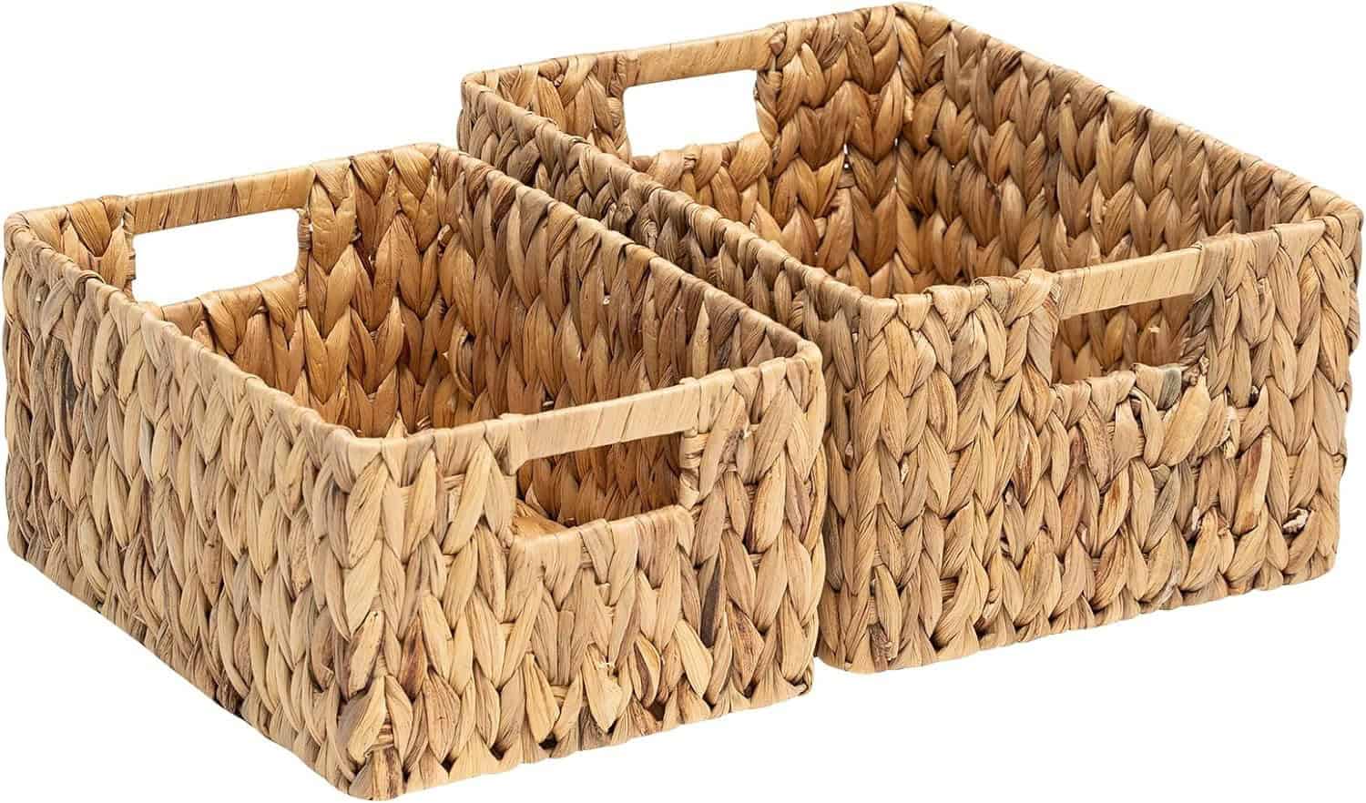 UTILIZE WOVEN BASKETS FOR ORGANIZATION