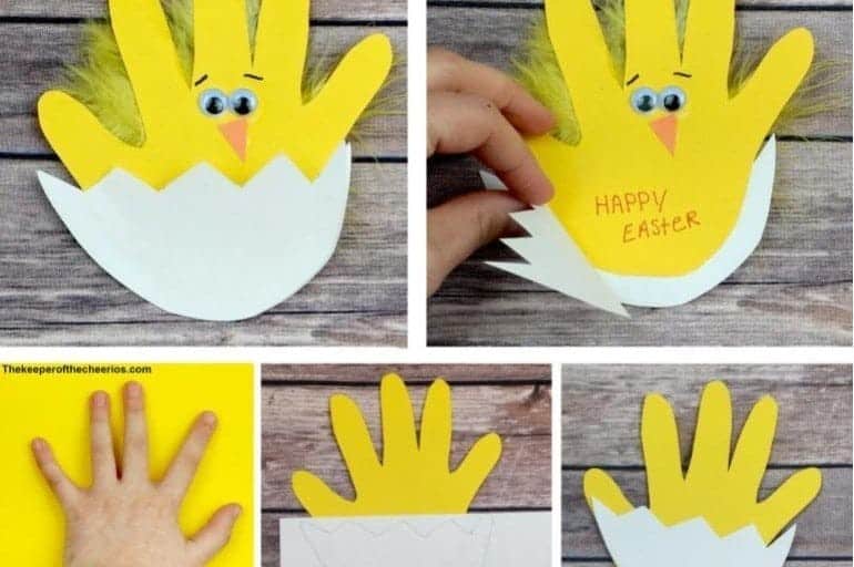 Easter Chick Handprint Card