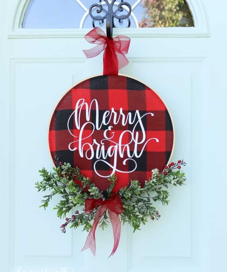 Buffalo Check Wreath with Personal Message