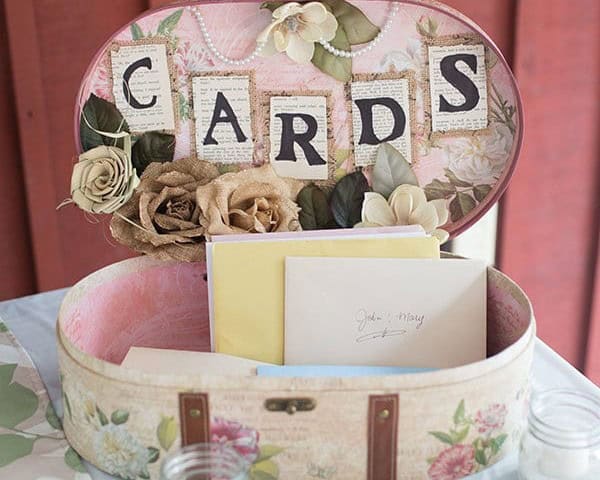 Vintage Make Up Box Wedding Card Holder