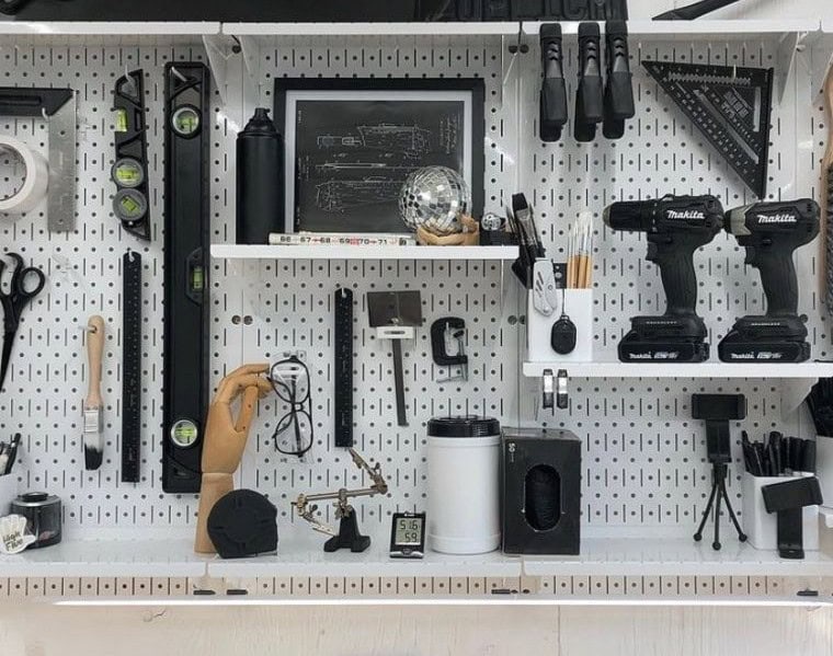 Stylized Pegboard Storage