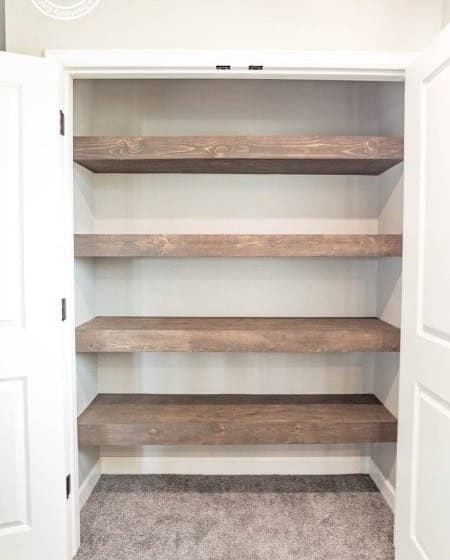 Upgrade to Floating Wooden Shelves