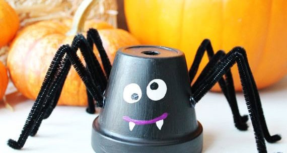 Friendly Spider Upcycled Flowerpots