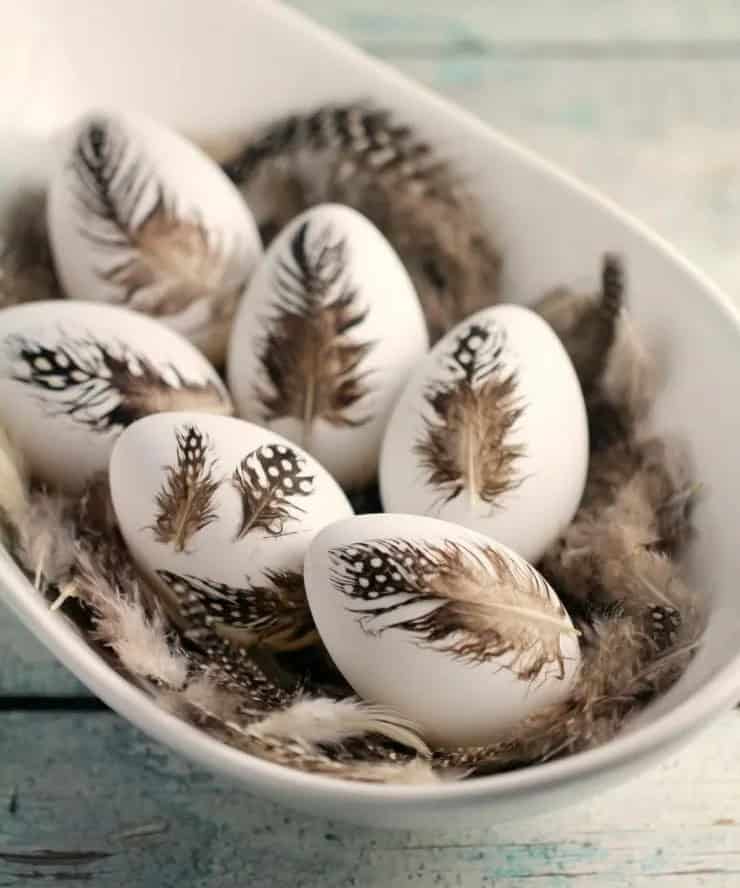 Feather Easter Eggs