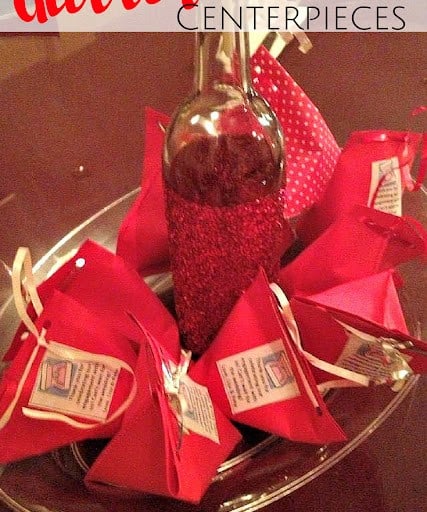 Glitter Wine Bottle Centerpiece