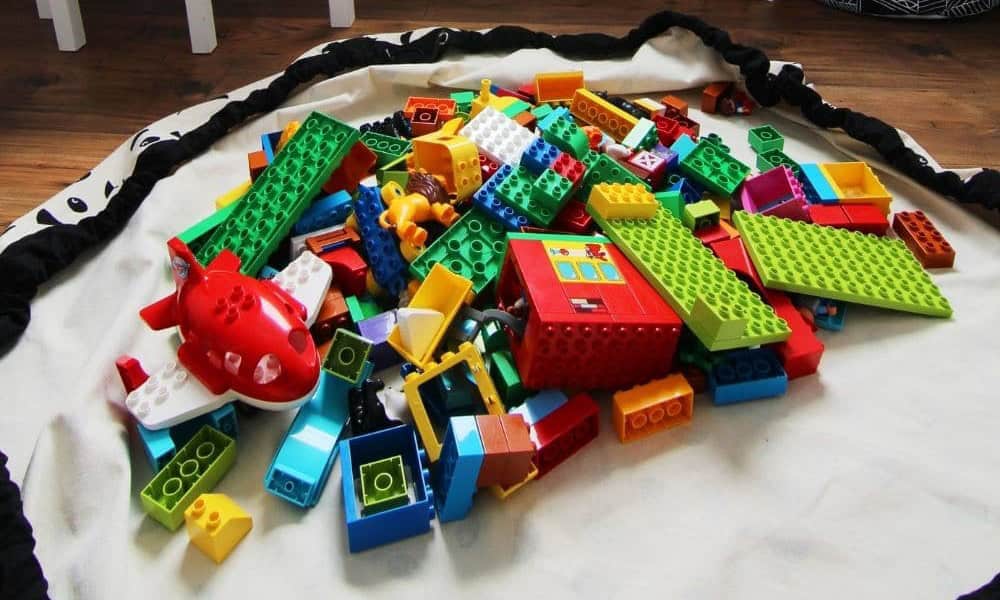 Lego Toy Storage Basket & Play Mat