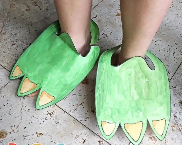 Easy Cardboard Dinosaur Feet