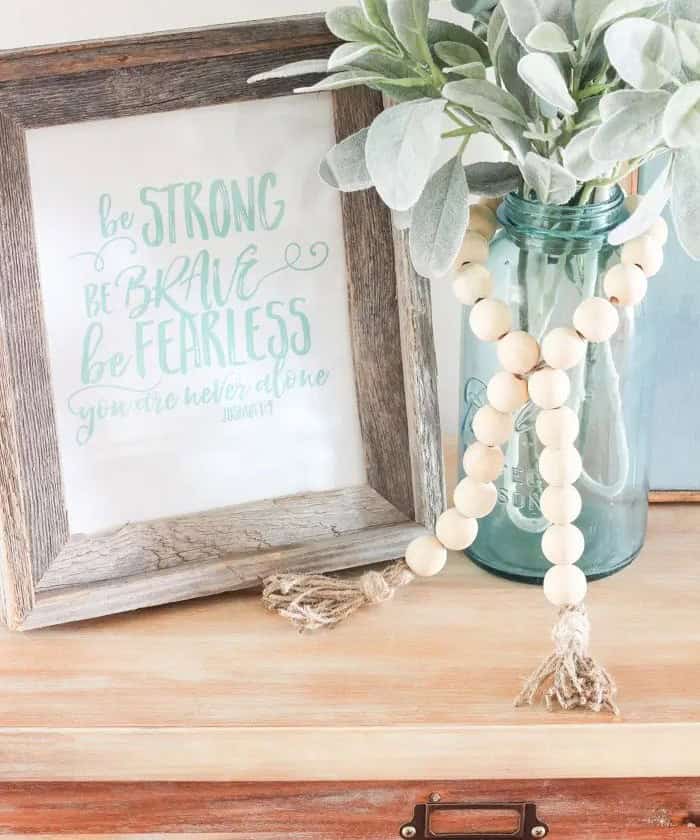 Wooden Bead Garland with Tassels