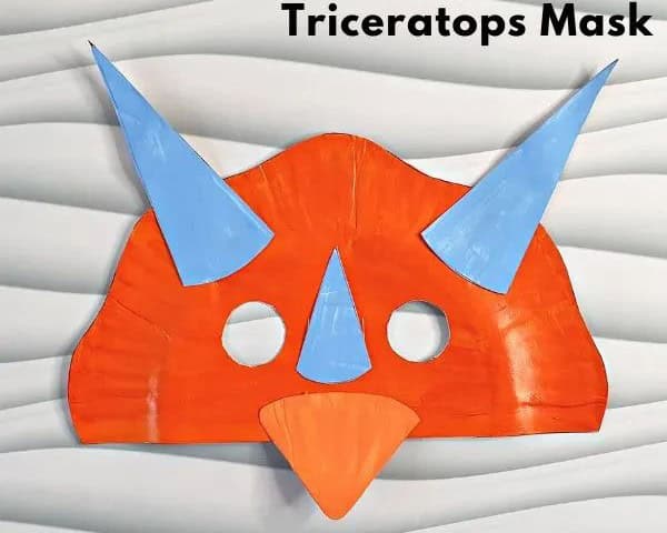 Paper Plate Triceratops Mask