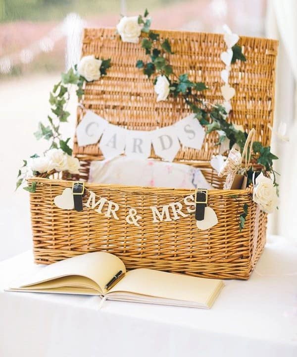 Wicker Wedding Card Holder