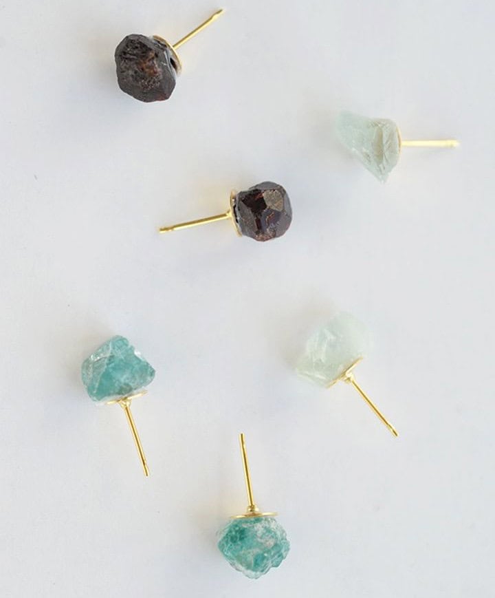 DIY Raw Stone Studs