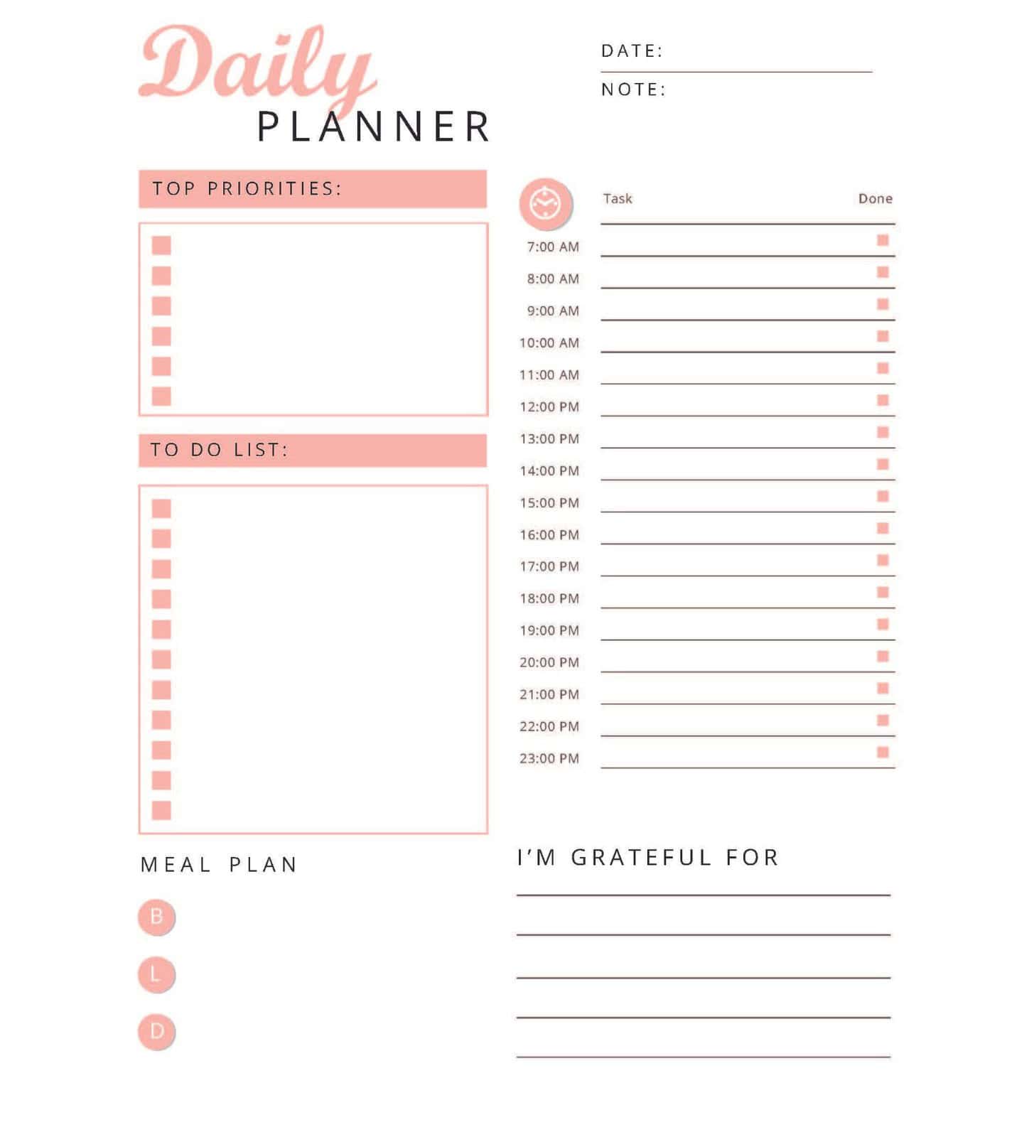 Printable Daily Planner