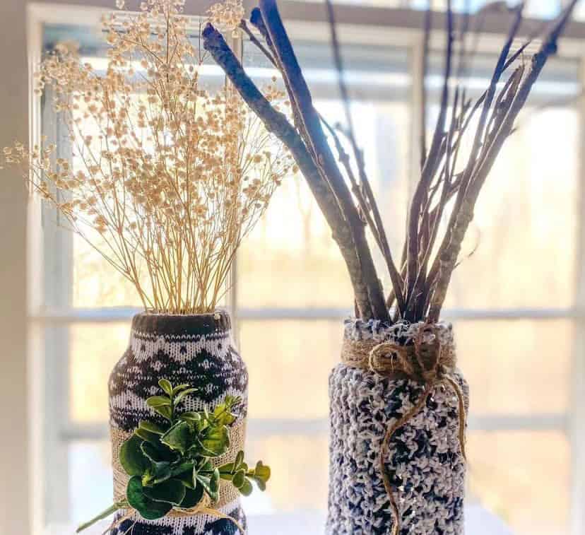 Easy Crochet Sweater Jar Vases