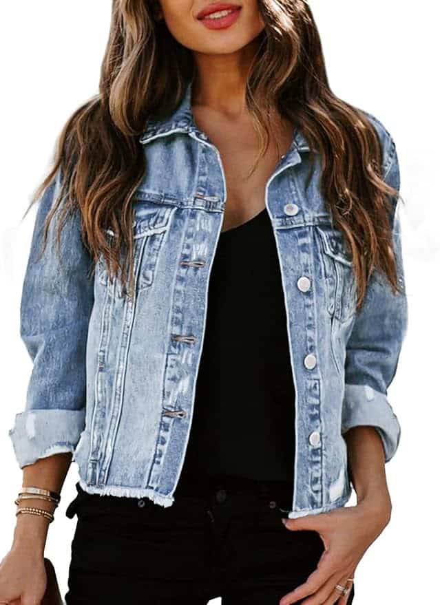 WHITE T-SHIRT + FAUX LEGGINGS + DENIM JACKET