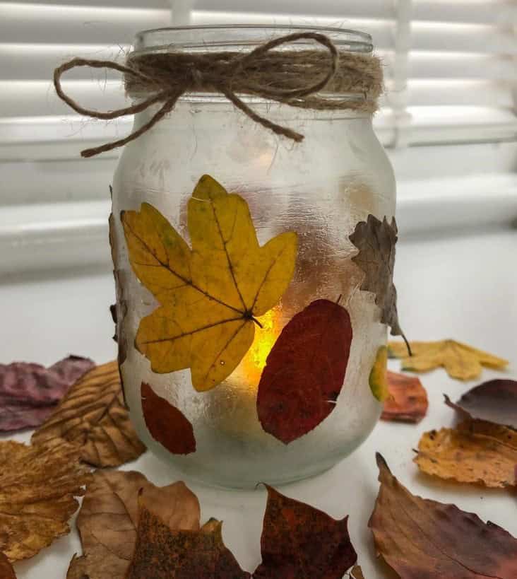 Leaf Mason Jar Lanterns