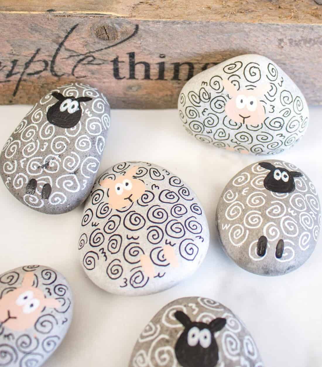 Sheep Painted Rocks