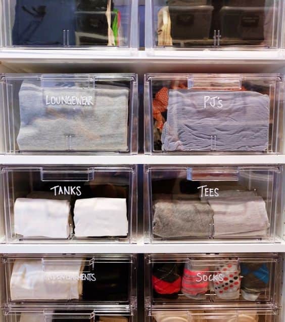 Clear Clothing Drawers