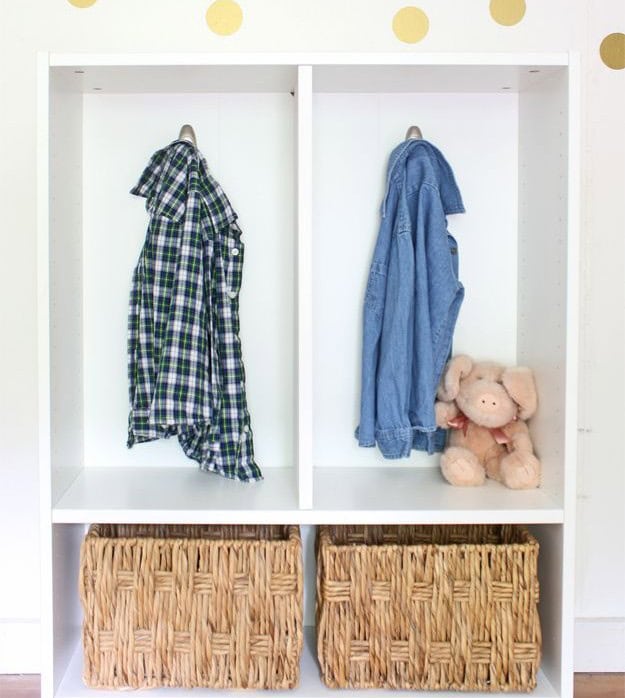 Bookshelf Turned Mudroom