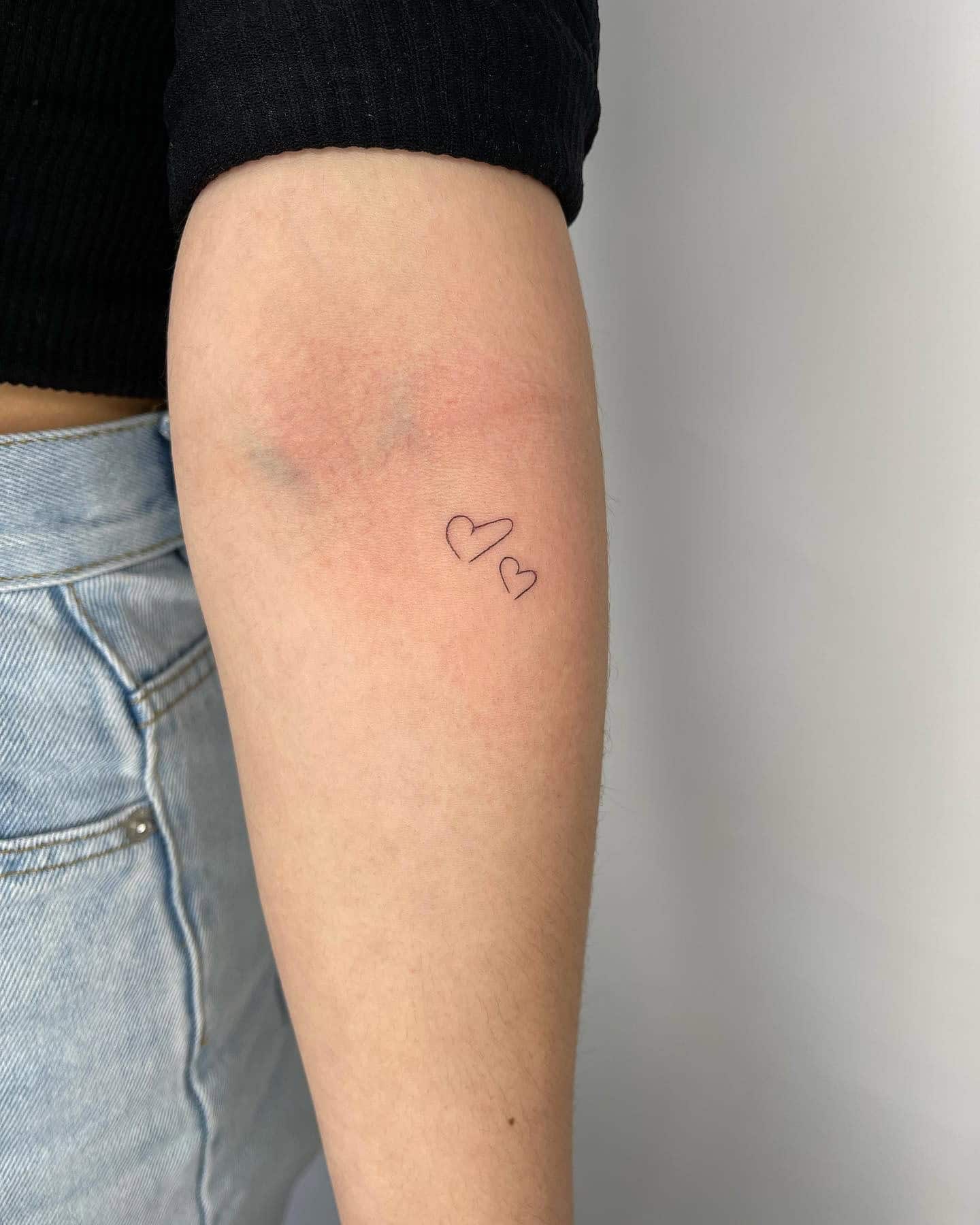 32] Handwritten Heart on Inner Forearm: Minimalist Love