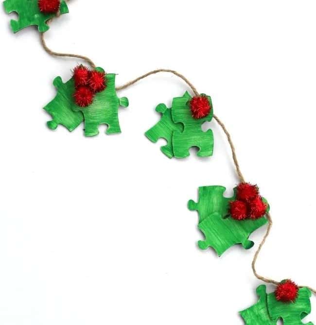 Puzzle Piece Holly Garland