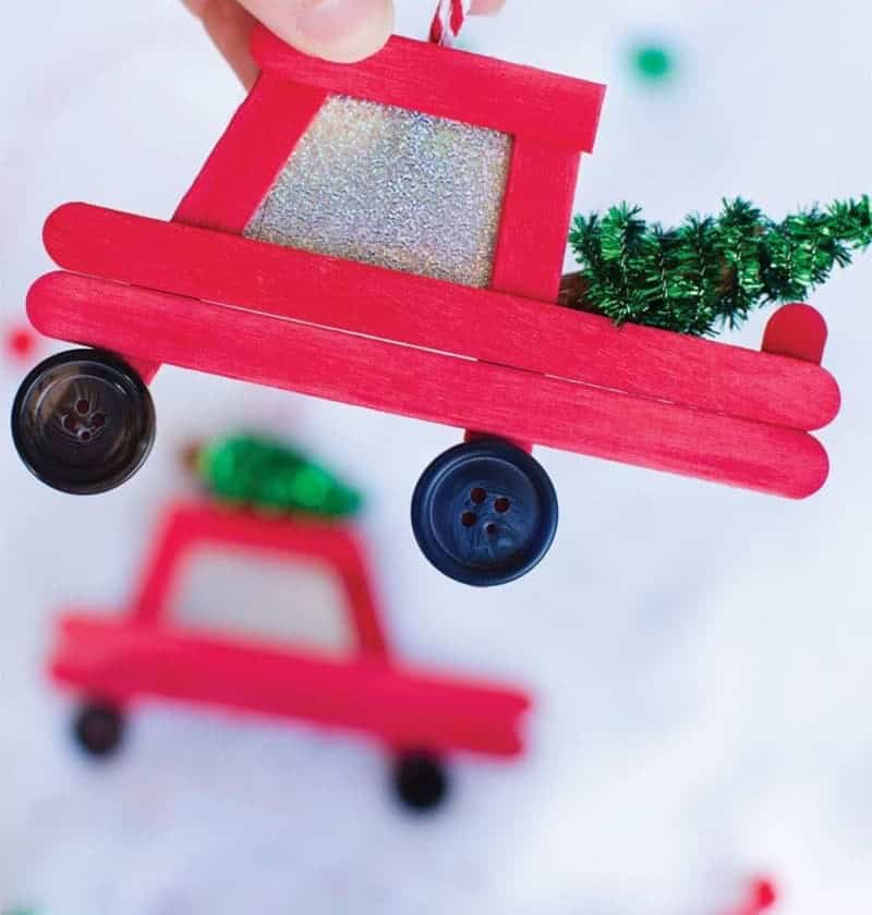 Car and Truck Popsicle Stick Christmas Ornaments