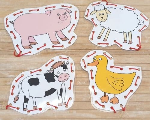 Farm Lacing Cards