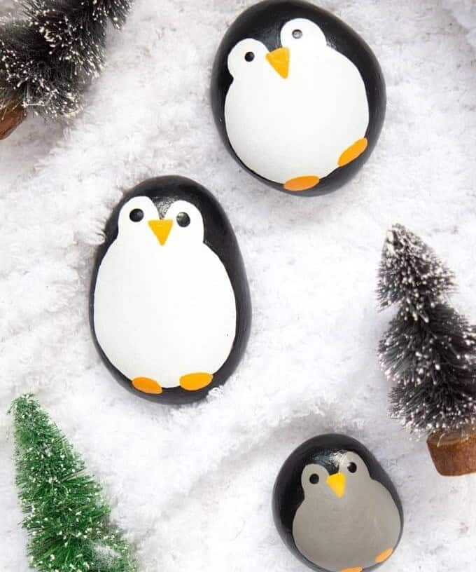 Penguin Painted Rocks