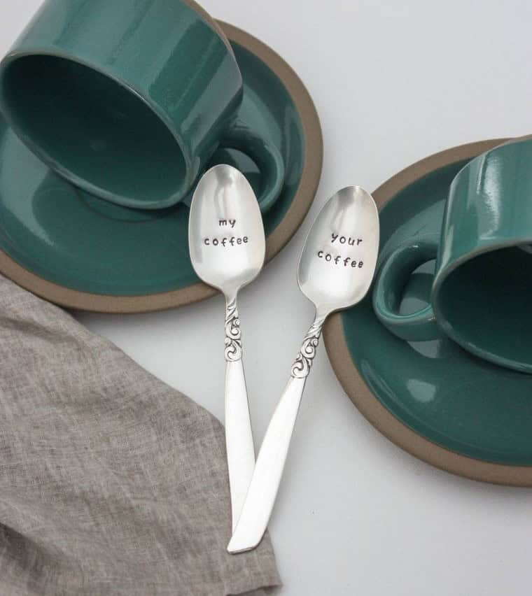 ‘My Coffee, Your Coffee’ Stamped Coffee Spoons