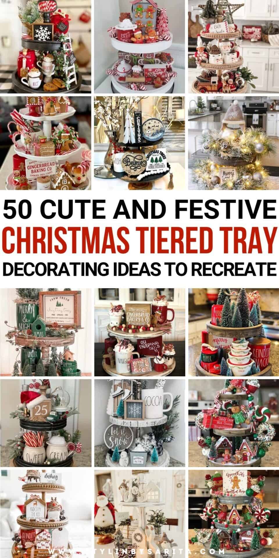 50 CUTE AND FESTIVE CHRISTMAS TIERED TRAY DECOR